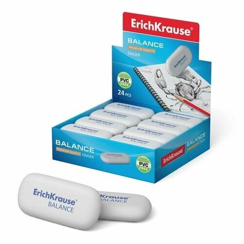 Ластик ErichKrause Balance Mini, 40 х 22 х 12 мм, мягкий, гипоаллергенный (комплект из 48 шт) от компании М.Видео - фото 1