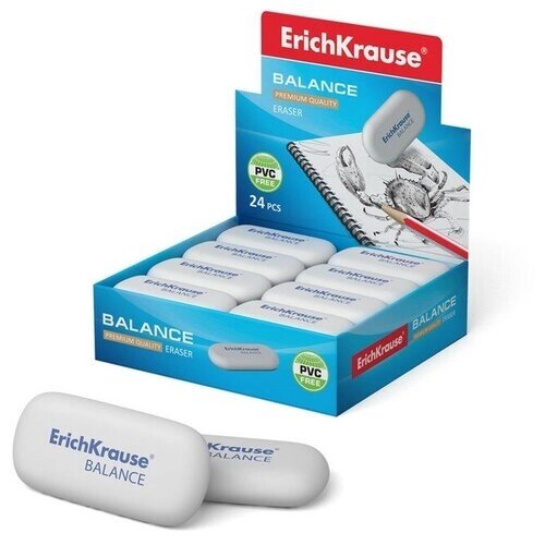 Ластик ErichKrause Balance Mini, 40 х 22 х 12 мм, мягкий, гипоаллергенный./В упаковке шт: 24 от компании М.Видео - фото 1