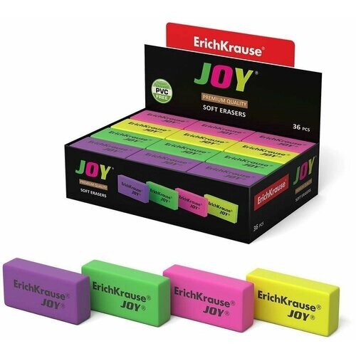 Ластик ErichKrause JOY Rainbow (в коробке по 36 шт.) от компании М.Видео - фото 1