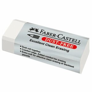 Ластик Faber-Castell "Dust Free", прямоугольный, картонный футляр, 62*21,5*11,5мм, 286066
