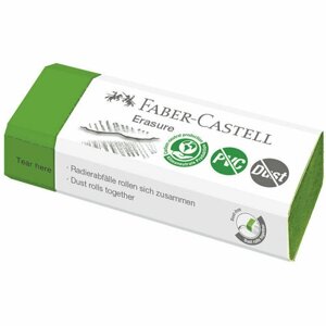 Ластик Faber-Castell "Erasure" PVC-Free & Dust-Free, прямоугольный, картонный футляр, 63*22*13мм, светло-зеленый, 333397