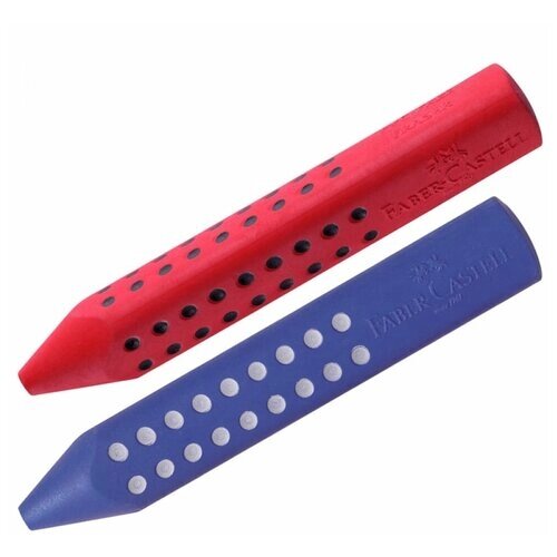 Ластик Faber-Castell "Grip 2001", трехгранный, 90*15*15мм, красный/синий от компании М.Видео - фото 1