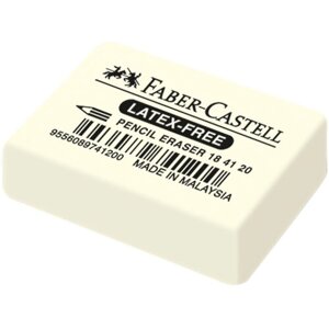 Ластик Faber-Castell "Latex-Free", прямоугольный, синтетический каучук, 40*27*10мм - 5 шт.