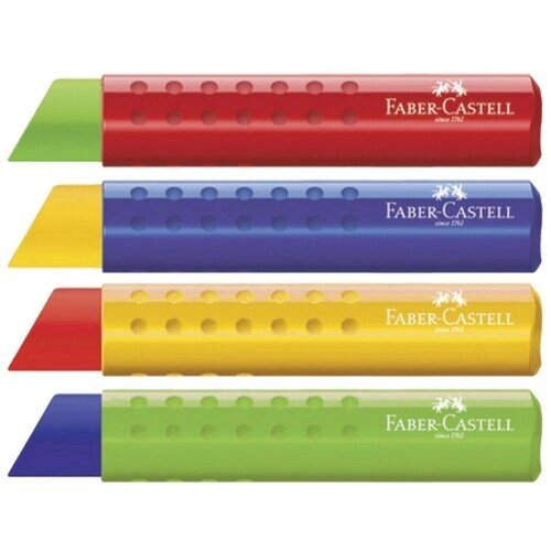 Ластик Faber-Castell Tri, треугольный, 83 х 12,6 х 12,3 мм, пластиковый футляр, ассорти от компании М.Видео - фото 1