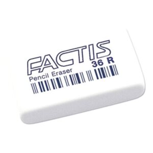 Ластик FACTIS 36 R (Испания), 40х24х9 мм, белый, прямоугольный, мягкий, CNF36RB