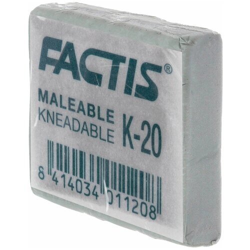 Ластик-клячка художественный FACTIS K 20 (Испания), 37х29х10 мм, супермягкий, серый, CCFK20 от компании М.Видео - фото 1