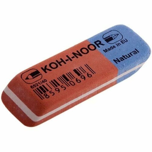 Ластик KOH-I-NOOR 6521/40 57х20х8мм для графита и чернил сине-красный от компании М.Видео - фото 1