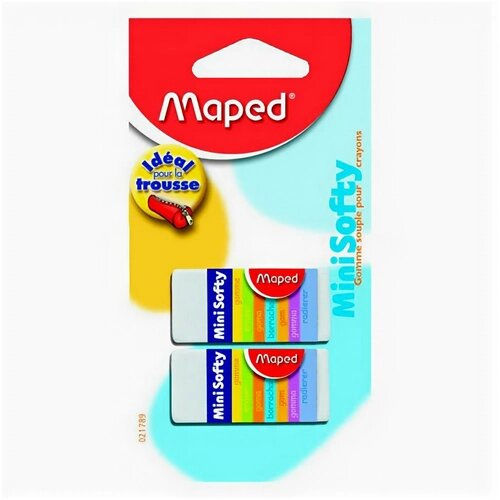 Ластик Maped SOFTY MINI мягкий, в картонном футляре, в блистере 2шт от компании М.Видео - фото 1