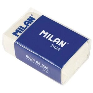 Ластик Milan 2424 (прямоугольный, синтетический каучук, картонный держатель, 39x23x13мм) 24шт. (CMM2424)
