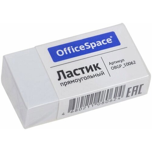 Ластик OfficeSpace, прямоугольный, термопластичная резина, картонный футляр, 38*20*10мм, 235541 от компании М.Видео - фото 1