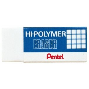 Ластик Pentel Hi-Polymer Eraser 35х16х11,5мм белый картонный держат ZEH03 - 10 шт.