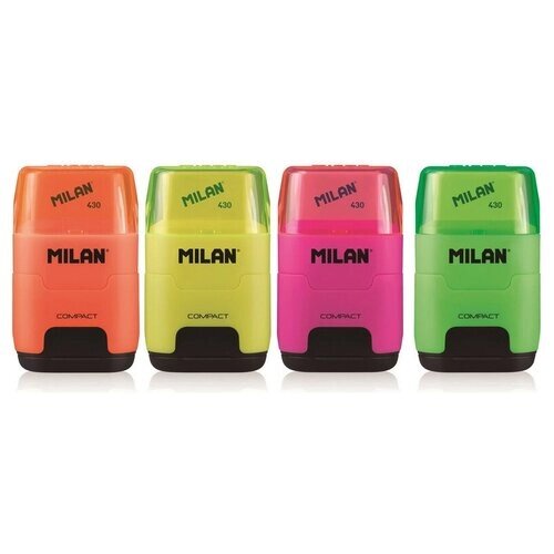 Ластик -точилка Milan Compact Fluo, цв в асс 4719116 2 шт. от компании М.Видео - фото 1