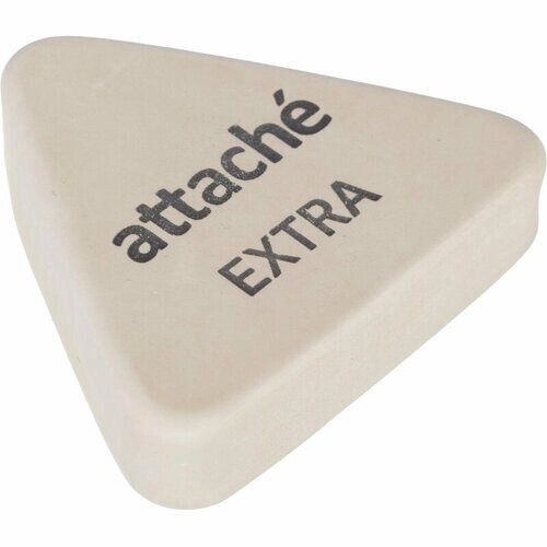 Ластик треугольный Attache Extra, натуральный каучук, 40x38x10мм, белый от компании М.Видео - фото 1
