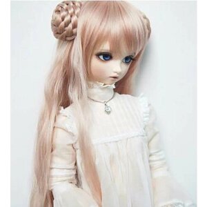 Leekeworld Wig LR-098_E (Парик с длинными волосами в стиле "Звёздных Войн" размер 20,5 - 23,5 см песочно-коричневый для кукол Ликиворлд)