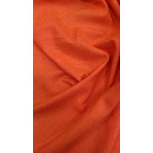 Лён плательно-костюмный оранжевого цвета Италия от компании М.Видео - фото 1