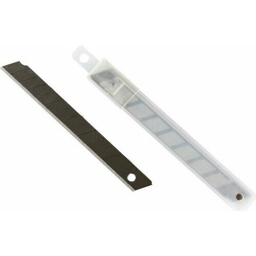 Лезвие Лезвие запасное для ножей эконом 9мм, 10 упаковок по 10 шт. в каждой, пластиковый футляр от компании М.Видео - фото 1
