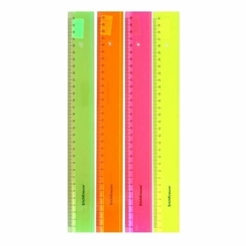 Линейка 30 см ErichKrause Neon, пластиковая, в коробке-дисплее, микс из 4-х цветов./В упаковке шт: 1 от компании М.Видео - фото 1