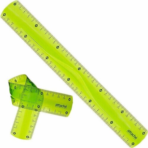 Линейка Линейка Attache Selection 30 сантиметров зеленый (пластик) 5 штук в упаковке от компании М.Видео - фото 1