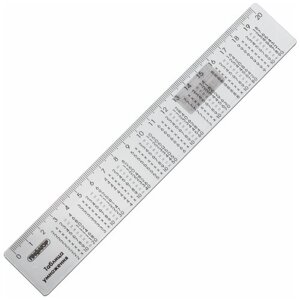 Линейка пластик 20 см, пифагор, справочная, таблица умножения, 210616