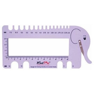 Линейка Слон для определения размера спиц с резаком для нити, KnitPro, 10995