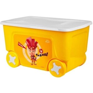 Little Angel Ящик для хранения игрушек «Фиксики» на колесах, 50 литров