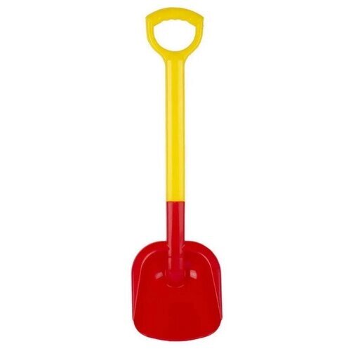 Лопата детская. с пластиковой ручкой. для снега и песка. красная. размер лопаты - 18 х 9 х 66 см.