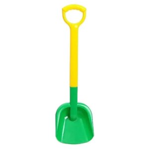 Лопата детская. с пластиковой ручкой. для снега и песка. зеленая. размер лопаты - 18 х 9 х 66 см.