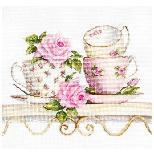 Luca-S Набор для вышивания Чайные чашки с розами 19.5 x 27 см (BA2327) от компании М.Видео - фото 1