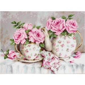 Luca-S Набор для вышивания Утренний чай и розы, 30 х 22 см, G568