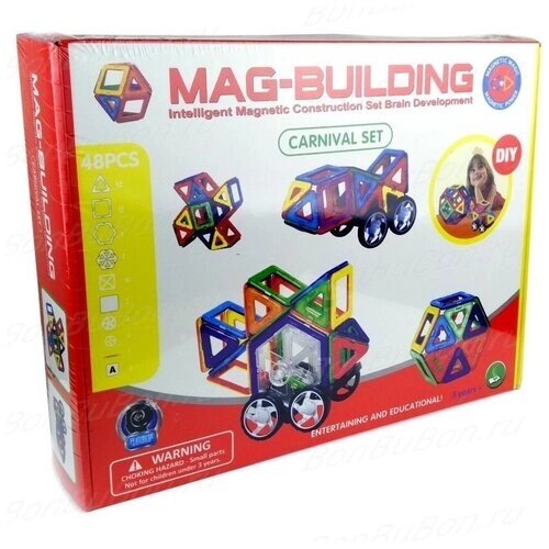 Mag-Building Магнитный Детский Развивающий Конструктор Mag-Building 48 Деталей, Mag-Building Конструктор Для Детей от компании М.Видео - фото 1