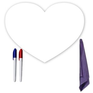 Магнитная маркерная доска Doski4you Сердце, на холодильник для рисования записей заметок + маркеры/ whiteboard