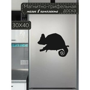Магнитно-грифельная доска для записей на холодильник в форме игуаны, 30х40 см