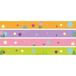 Магнитные ленты для выставки рисунков "Цветные" 10х100см для детского сада оформление уголка творчества 4шт магнитные полоски