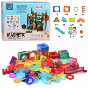 Магнитный конструктор Oubaoloon "Магнетик" 105 деталей, для детей с 3 лет, в коробке (D012)