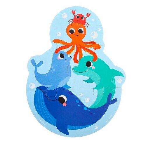 Макси - пазл для игры в ванне «Головоломка: Морские животные», 5 мягких деталей от компании М.Видео - фото 1