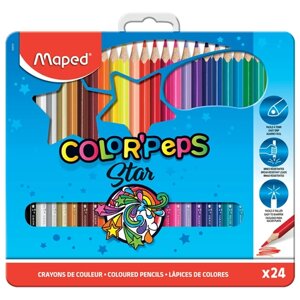 Maped Цветные карандаши Color Peps 24 цвета, металлическая коробка (832016) разноцветный