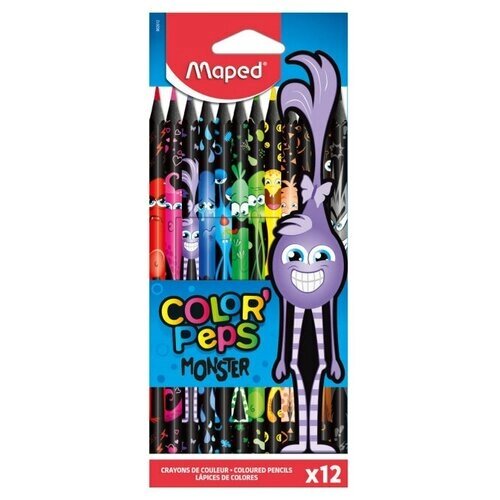 Maped Карандаши цветные Color'Peps Monster 12 цветов (862612) разноцветный от компании М.Видео - фото 1