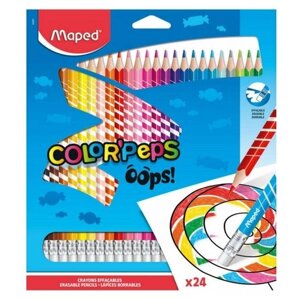 Maped Карандаши цветные Color'peps OOPS 24 цвета с ластиком (832824)