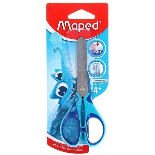 Maped Ножницы детские 13 см, Essentials Soft, симметричные, прорезиненные ручки, микс от компании М.Видео - фото 1