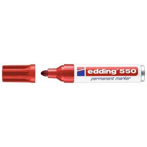 Маркер пермаментный edding 550, круглый наконечник, 3-4 мм Красный