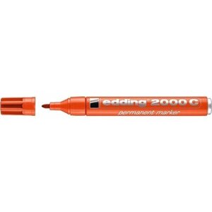 Маркер перманентный edding 2000C, рисования, круглый наконечник, заправляемый, 1.5-3 мм Оранжевый