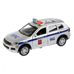 Машина металл. Volkswagen Touareg "Полиция 12 см, откр, двер, баг, белый) инерц, в коробке
