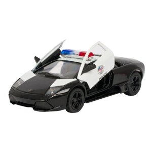 Машина металлическая Lamborghini Murcielago LP640 Police, 1:36, открываются двери, инерция