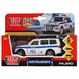 Машина металлическая Технопарк Mitsubishi Pajero полиция 12 см, открываются двери и багажник (SB-17-61-MP-P (W)-WB)