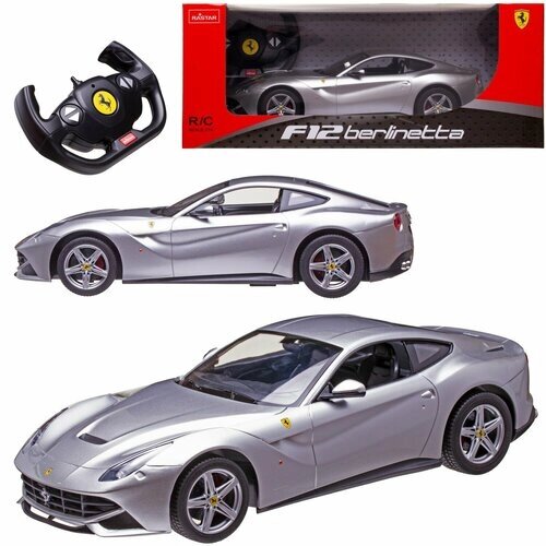 Машина р у 1:14 Ferrari F12, со световыми эффектами, 2,4G, цвет серябристый, 32.4*16.5*9 49100S от компании М.Видео - фото 1