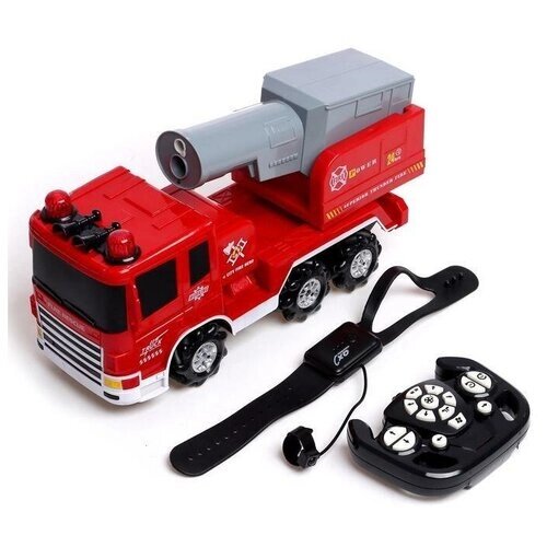 Машина радиоуправляемая "Пожарная служба", 4WD, управление жестами, дымовая пушка от компании М.Видео - фото 1