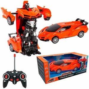 Машина радиоуправляемая Young Racer Трансформер, оранжевая, в коробке, 6218OYS (0784893FCJ)