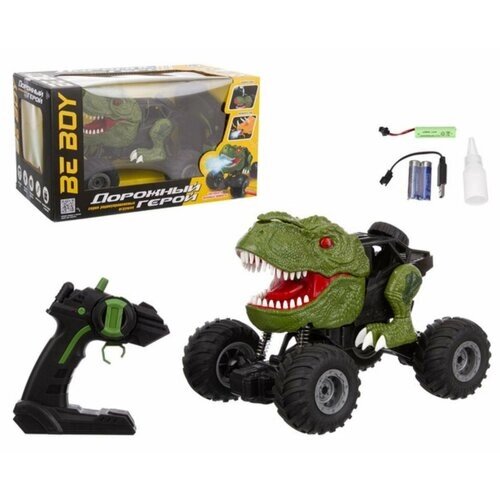 Машинка-динозавр р у "BeBoy" с паром, USB зарядное устройство, свет и звук эффекты, размер: 19,5x15, от компании М.Видео - фото 1