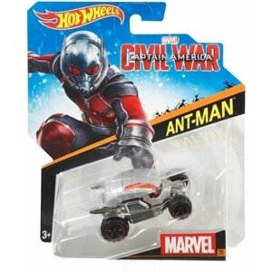 Машинка Hot Wheels тематическая коллекционная оригинал MARVEL ANT-MAN серебристый CGD61