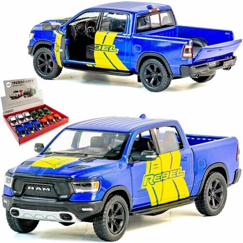 Машинка игрушка металлическая 1:46 2019 Dodge RAM 1500 Livery Edition (Додж Рам), 12,5 см, детская, инерционная / Синий от компании М.Видео - фото 1